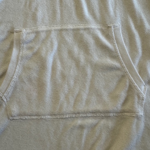 Justice Bathing Suit Cover up White Hooded Tunic with Pocket Girls Size 8/10 - Picture 4 of 9